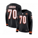 Women Nike Cincinnati Bengals #70 Cedric Ogbuehi Limited Black Therma Long Sleeve NFL Jersey