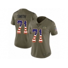 Women Nike Cincinnati Bengals #71 Andre Smith Limited Olive USA Flag 2017 Salute to Service NFL Jersey