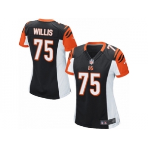 Women Nike Cincinnati Bengals #75 Jordan Willis Game Black Team Color NFL Jersey