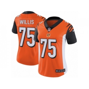 Women Nike Cincinnati Bengals #75 Jordan Willis Orange Alternate Vapor Untouchable Limited Player NFL Jersey