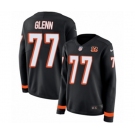 Women Nike Cincinnati Bengals #77 Cordy Glenn Limited Black Therma Long Sleeve NFL Jersey