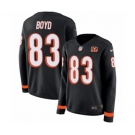 Women Nike Cincinnati Bengals #83 Tyler Boyd Limited Black Therma Long Sleeve NFL Jersey