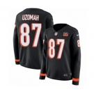 Women Nike Cincinnati Bengals #87 C.J. Uzomah Limited Black Therma Long Sleeve NFL Jersey