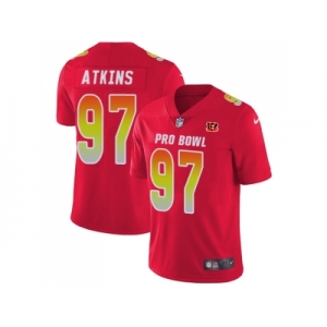 Women Nike Cincinnati Bengals #97 Geno Atkins Red Stitched NFL Limited AFC 2018 Pro Bowl Jersey