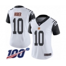 Women's Cincinnati Bengals #10 Kevin Huber Limited White Rush Vapor Untouchable 100th Season Football Jersey