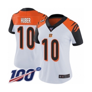 Women's Cincinnati Bengals #10 Kevin Huber White Vapor Untouchable Limited Player 100th Season Football Jersey
