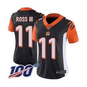 Women's Cincinnati Bengals #11 John Ross Black Team Color Vapor Untouchable Limited Player 100th Season Football Jersey