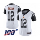 Women's Cincinnati Bengals #12 Alex Erickson Limited White Rush Vapor Untouchable 100th Season Football Jersey