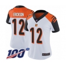 Women's Cincinnati Bengals #12 Alex Erickson White Vapor Untouchable Limited Player 100th Season Football Jersey