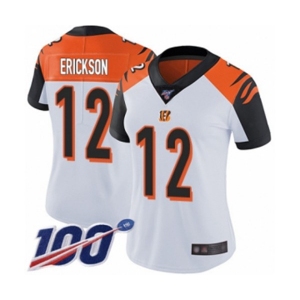 Women's Cincinnati Bengals #12 Alex Erickson White Vapor Untouchable Limited Player 100th Season Football Jersey