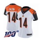 Women's Cincinnati Bengals #14 Andy Dalton White Vapor Untouchable Limited Player 100th Season Football Jersey