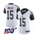 Women's Cincinnati Bengals #15 Damion Willis Limited White Rush Vapor Untouchable 100th Season Football Jersey