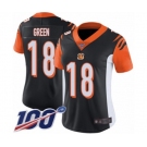 Women's Cincinnati Bengals #18 A.J. Green Black Team Color Vapor Untouchable Limited Player 100th Season Football Jersey