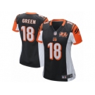 Women's Cincinnati Bengals #18 A.J. Green Nike Black 50th Anniversary Patch Game Jersey