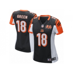 Women's Cincinnati Bengals #18 A.J. Green Nike Black 50th Anniversary Patch Game Jersey