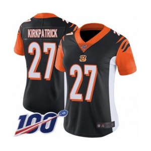 Women's Cincinnati Bengals #27 Dre Kirkpatrick Black Team Color Vapor Untouchable Limited Player 100th Season Football Jersey