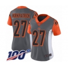 Women's Cincinnati Bengals #27 Dre Kirkpatrick Limited Silver Inverted Legend 100th Season Football Jersey