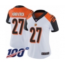 Women's Cincinnati Bengals #27 Dre Kirkpatrick White Vapor Untouchable Limited Player 100th Season Football Jersey