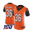 Women's Cincinnati Bengals #36 Shawn Williams Orange Alternate Vapor Untouchable Limited Player 100th Season Football Jersey