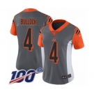 Women's Cincinnati Bengals #4 Randy Bullock Limited Silver Inverted Legend 100th Season Football Jersey