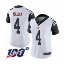 Women's Cincinnati Bengals #4 Randy Bullock Limited White Rush Vapor Untouchable 100th Season Football Jersey