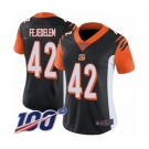 Women's Cincinnati Bengals #42 Clayton Fejedelem Black Team Color Vapor Untouchable Limited Player 100th Season Football Jersey