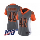 Women's Cincinnati Bengals #42 Clayton Fejedelem Limited Silver Inverted Legend 100th Season Football Jersey