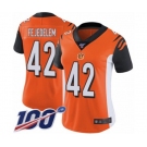 Women's Cincinnati Bengals #42 Clayton Fejedelem Orange Alternate Vapor Untouchable Limited Player 100th Season Football Jersey