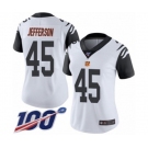 Women's Cincinnati Bengals #45 Malik Jefferson Limited White Rush Vapor Untouchable 100th Season Football Jersey