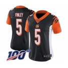 Women's Cincinnati Bengals #5 Ryan Finley Black Team Color Vapor Untouchable Limited Player 100th Season Football Jersey