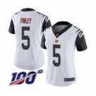 Women's Cincinnati Bengals #5 Ryan Finley Limited White Rush Vapor Untouchable 100th Season Football Jersey