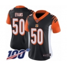 Women's Cincinnati Bengals #50 Jordan Evans Black Team Color Vapor Untouchable Limited Player 100th Season Football Jersey