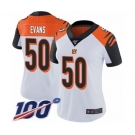 Women's Cincinnati Bengals #50 Jordan Evans White Vapor Untouchable Limited Player 100th Season Football Jersey