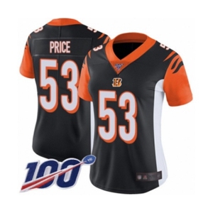 Women's Cincinnati Bengals #53 Billy Price Black Team Color Vapor Untouchable Limited Player 100th Season Football Jersey