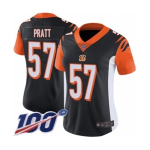 Women's Cincinnati Bengals #57 Germaine Pratt Black Team Color Vapor Untouchable Limited Player 100th Season Football Jersey