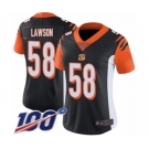 Women's Cincinnati Bengals #58 Carl Lawson Black Team Color Vapor Untouchable Limited Player 100th Season Football Jersey