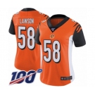 Women's Cincinnati Bengals #58 Carl Lawson Orange Alternate Vapor Untouchable Limited Player 100th Season Football Jersey