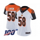 Women's Cincinnati Bengals #58 Carl Lawson White Vapor Untouchable Limited Player 100th Season Football Jersey