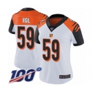 Women's Cincinnati Bengals #59 Nick Vigil White Vapor Untouchable Limited Player 100th Season Football Jersey