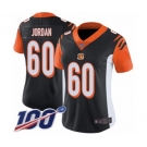 Women's Cincinnati Bengals #60 Michael Jordan Black Team Color Vapor Untouchable Limited Player 100th Season Football Jersey