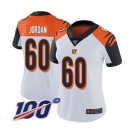 Women's Cincinnati Bengals #60 Michael Jordan White Vapor Untouchable Limited Player 100th Season Football Jersey