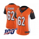 Women's Cincinnati Bengals #62 Alex Redmond Orange Alternate Vapor Untouchable Limited Player 100th Season Football Jersey