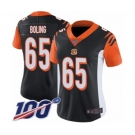 Women's Cincinnati Bengals #65 Clint Boling Black Team Color Vapor Untouchable Limited Player 100th Season Football Jersey