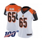 Women's Cincinnati Bengals #65 Clint Boling White Vapor Untouchable Limited Player 100th Season Football Jersey