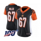 Women's Cincinnati Bengals #67 John Miller Black Team Color Vapor Untouchable Limited Player 100th Season Football Jersey