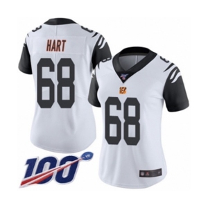 Women's Cincinnati Bengals #68 Bobby Hart Limited White Rush Vapor Untouchable 100th Season Football Jersey
