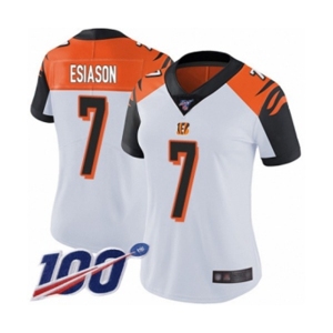 Women's Cincinnati Bengals #7 Boomer Esiason White Vapor Untouchable Limited Player 100th Season Football Jersey