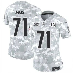 Women's Cincinnati Bengals #71 Amarius Mims 2024 F.U.S.E Arctic Camo Salute To Service Limited Stitched Football Jersey