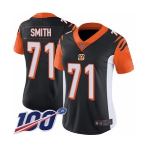 Women's Cincinnati Bengals #71 Andre Smith Black Team Color Vapor Untouchable Limited Player 100th Season Football Jersey