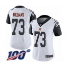 Women's Cincinnati Bengals #73 Jonah Williams Limited White Rush Vapor Untouchable 100th Season Football Jersey